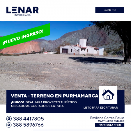 TERRENO EN PURMAMARCA