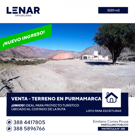 TERRENO EN PURMAMARCA